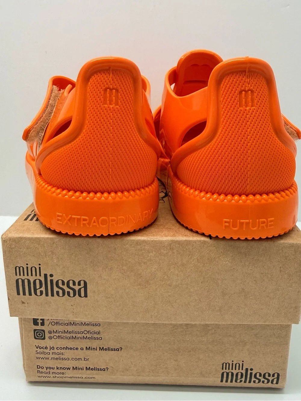 Mini Melissa Hip Daydream Orange Jelly Sandals Size 10 NIB